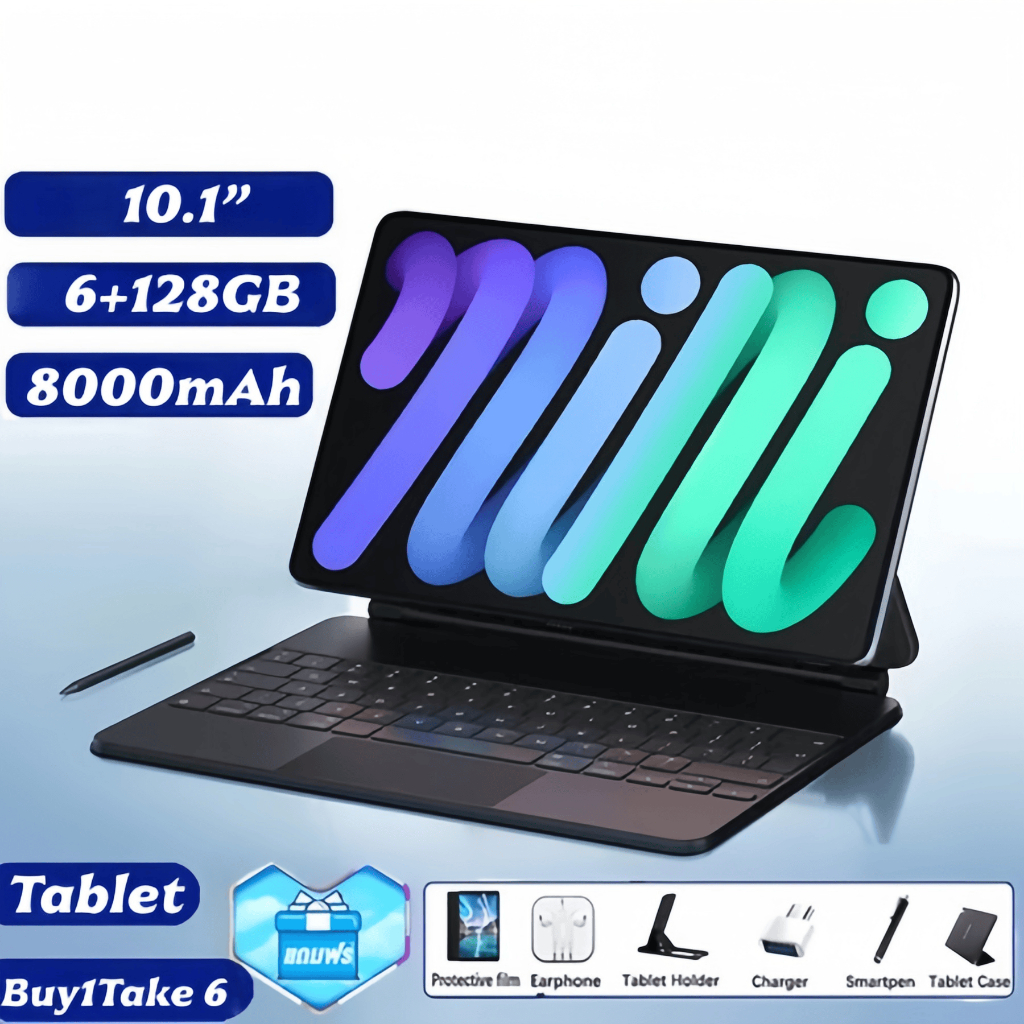 Tablet 10.1 com Teclado+Mouse 6GB RAM 128GB Androi