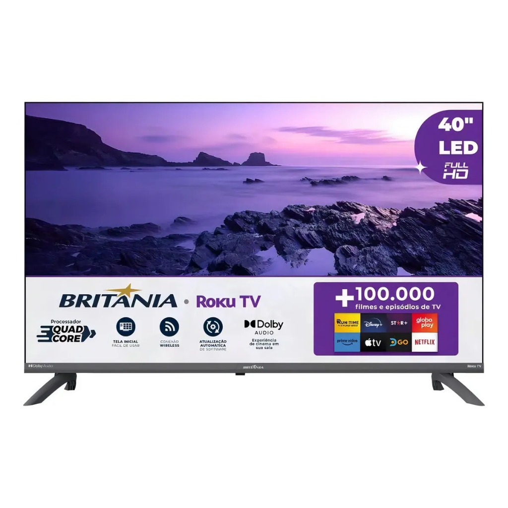 Smart TV 40 Britânia B40CRA Full HD Wi-Fi HDMI US