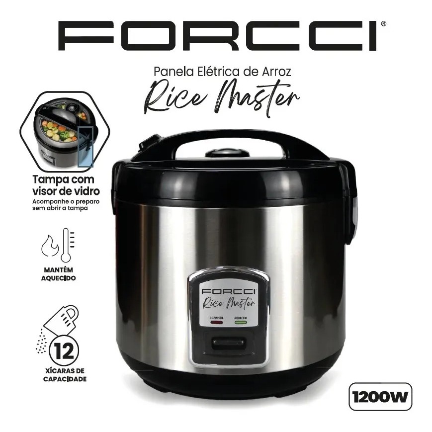 Panela De Arroz e legumes Elétrica 12 Xícaras 5L