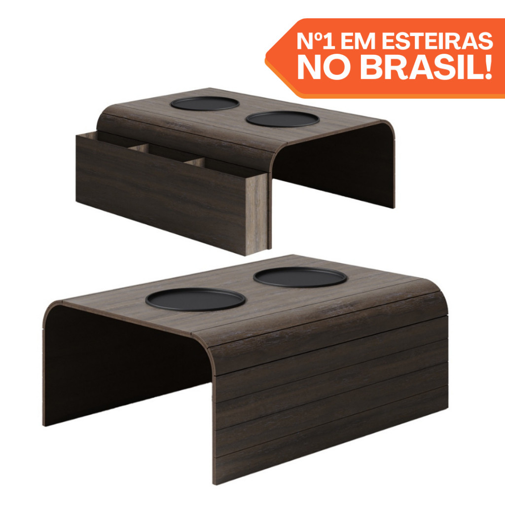 Esteira Suporte Porta Controle e Copos Para Sofá