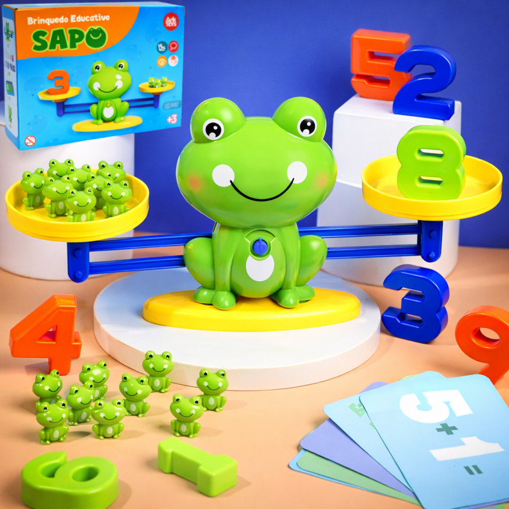 Brinquedo Educativo Balança Equilíbrio dos Sapos