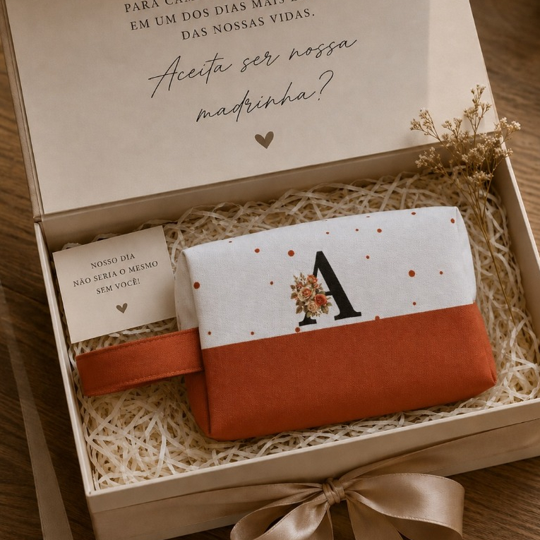 Necessaire Box Com Alça Personalizada Com Inicial