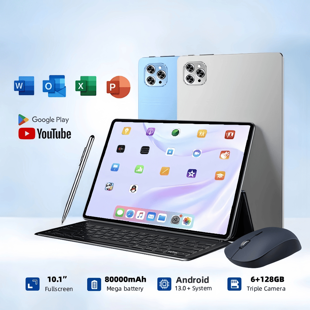 Tablet 10.1 com Teclado+Mouse 6GB RAM 128GB Androi