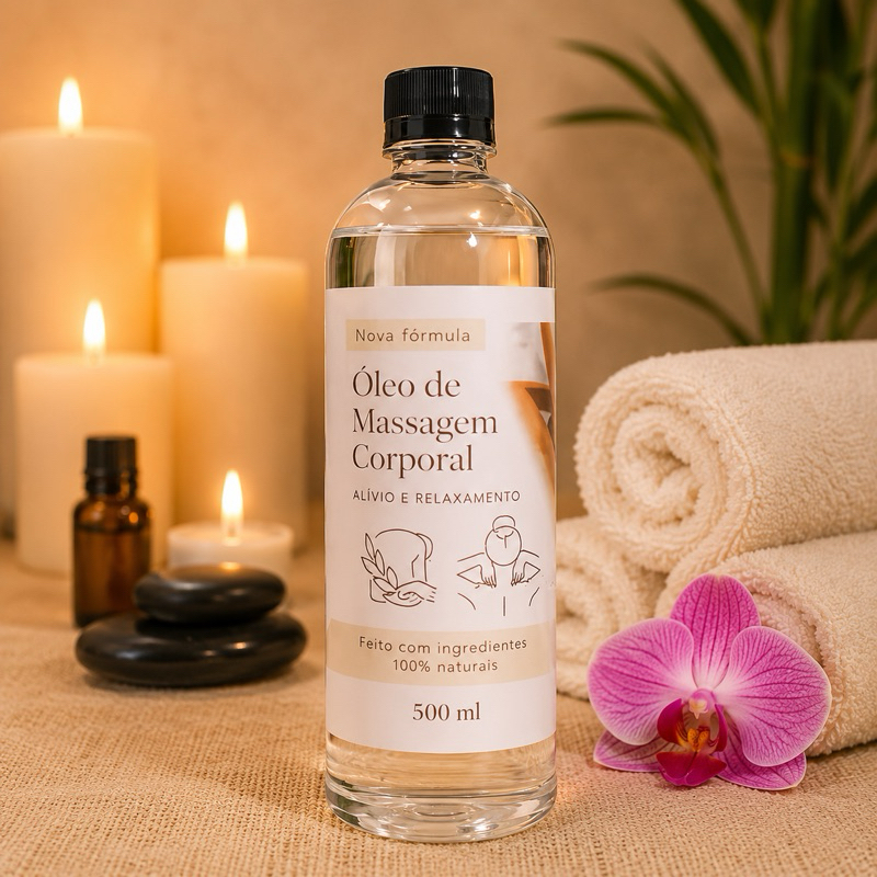 Óleo de Massagem Corporal Neutro 500ml Hidratante