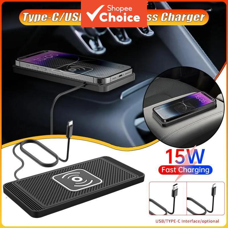 Carregador Sem Fio Para Carro USB Tipo C De 15 W C
