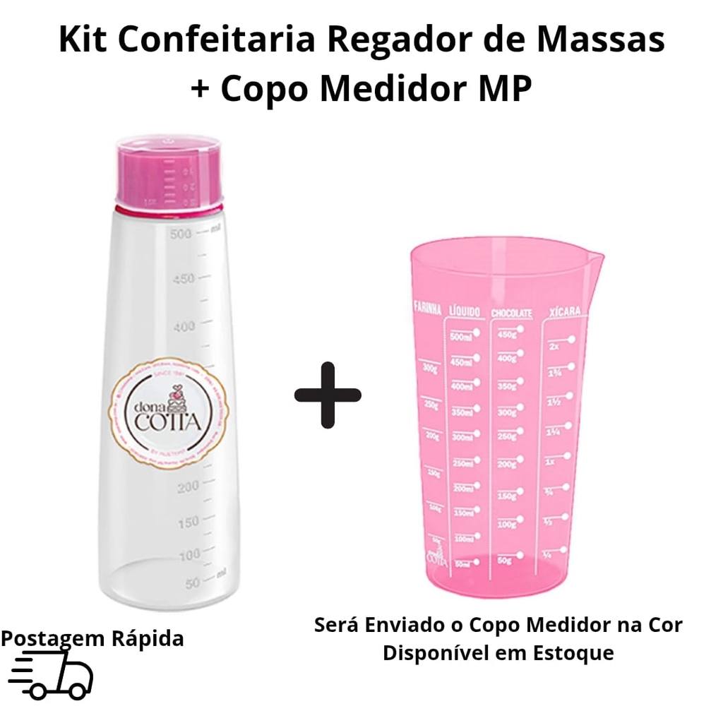 Kit Regador Bisnaga Para Bolos Umedecedor  + Copo 
