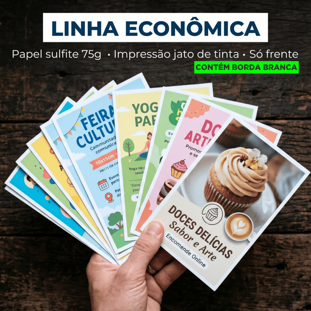 Flyer/Folheto Econômico  10x15cm  Papel Sulfite 7