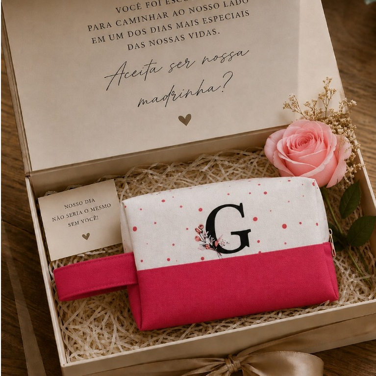 Necesser Madrinha de Casamento Personalizado Com I