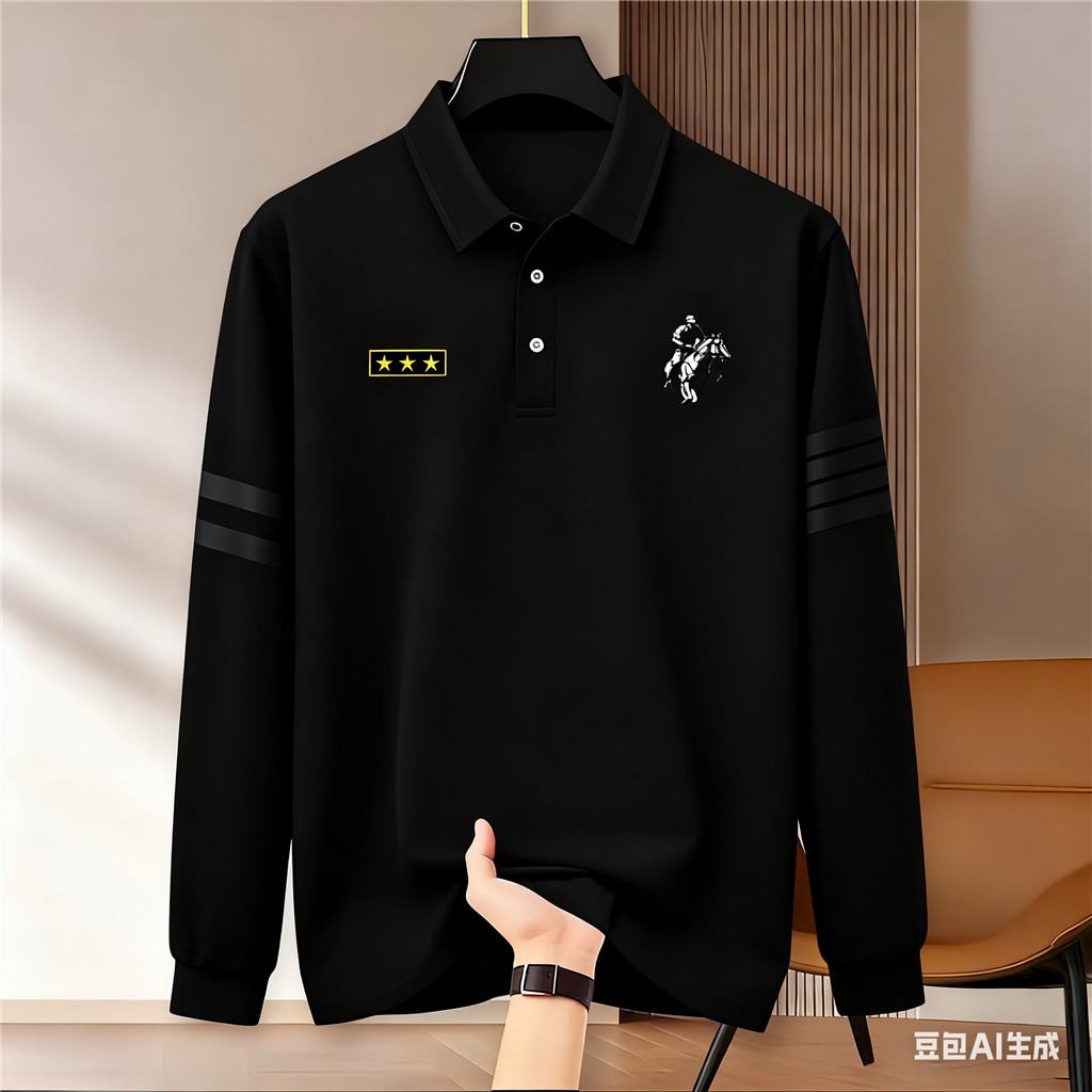 Nova Camisa polo Masculina Barong De Manga Comprid
