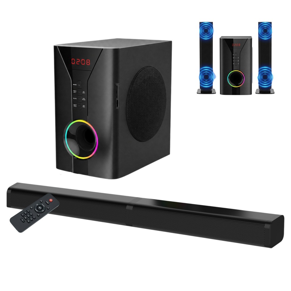 Soundbar  Cinema 2.1  Com  Sem Fio Luz 400W RGB &#
