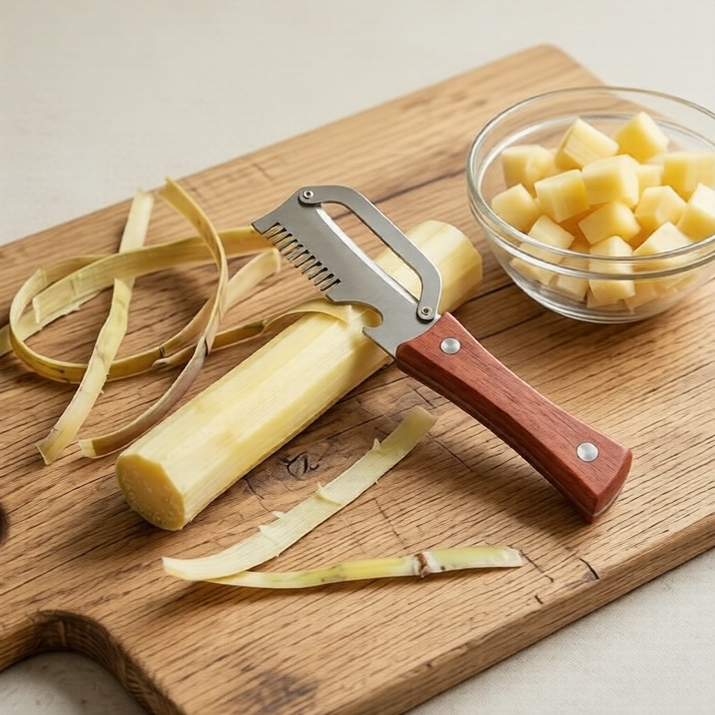 Descascador de frutas e legumes com cabo ergonômi