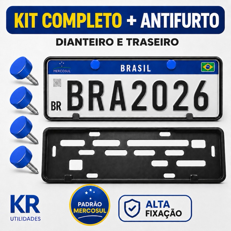 Suporte Para Placa de Carro Automotivo Par de Supo