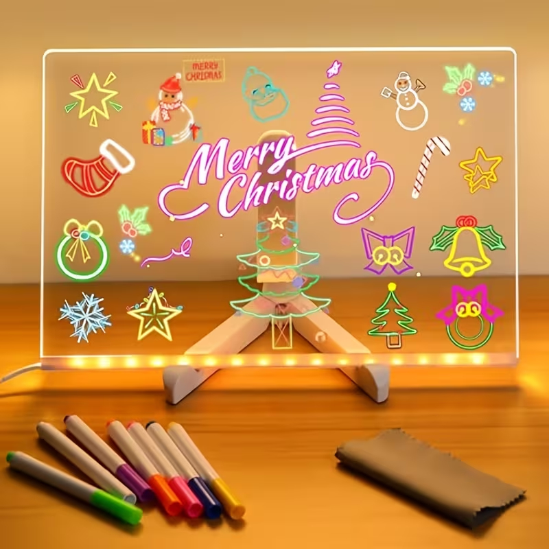 Luminária LED Escrever Abajur 3D 30x20cm quadro d
