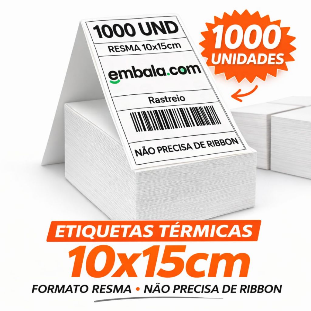 Etiquetas Térmicas 10×15 Pacote com 1000 For