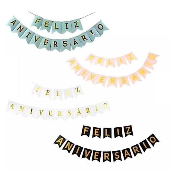 Faixa Varal De Letras Papel Feliz Aniversário Ban