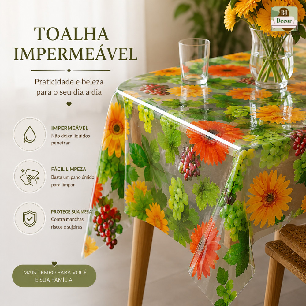 Toalha de Mesa Plástica Impermeável Estampada  4