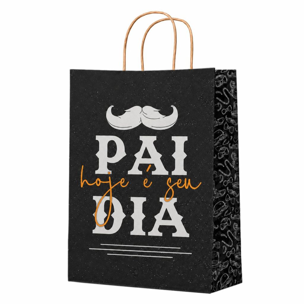 Sacola Kraft Pai Hoje é Seu Dia (PP) 18x10x25 