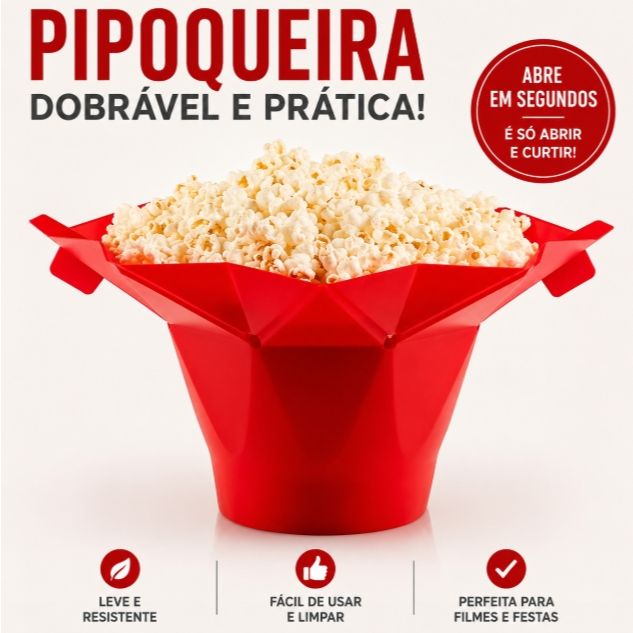 Pipoqueira Para Micro-ondas Sem Óleo Balde Pipoca