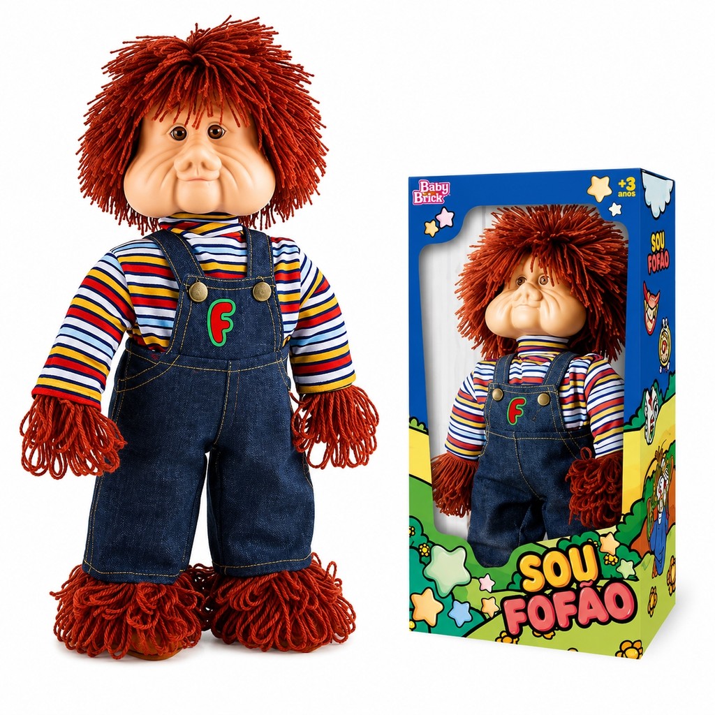 Boneco Fofão Grande Em Vinil E Tecido Macio 38cm 