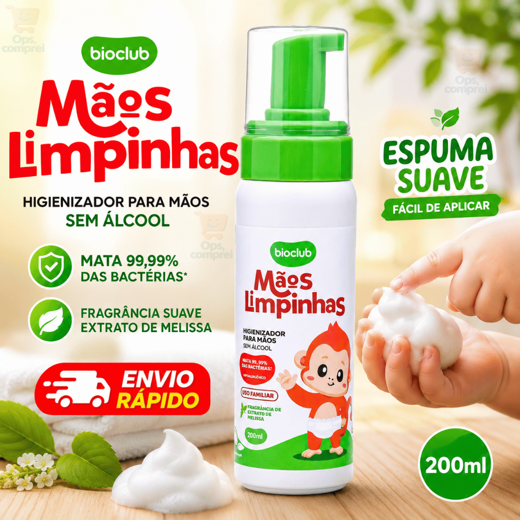Higienizador de Mãos Infantil 200ml Sem Álcool M