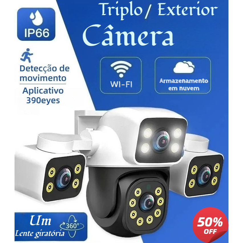 Câmera De Segurança Sem Fio WiFi Com zoom De Len