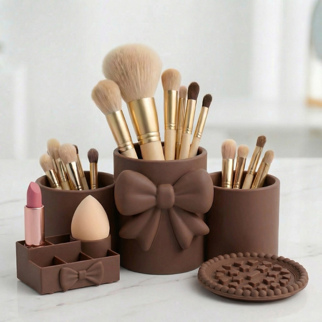 Kit Organizador Maquiagem Porta Pincéis + Porta B