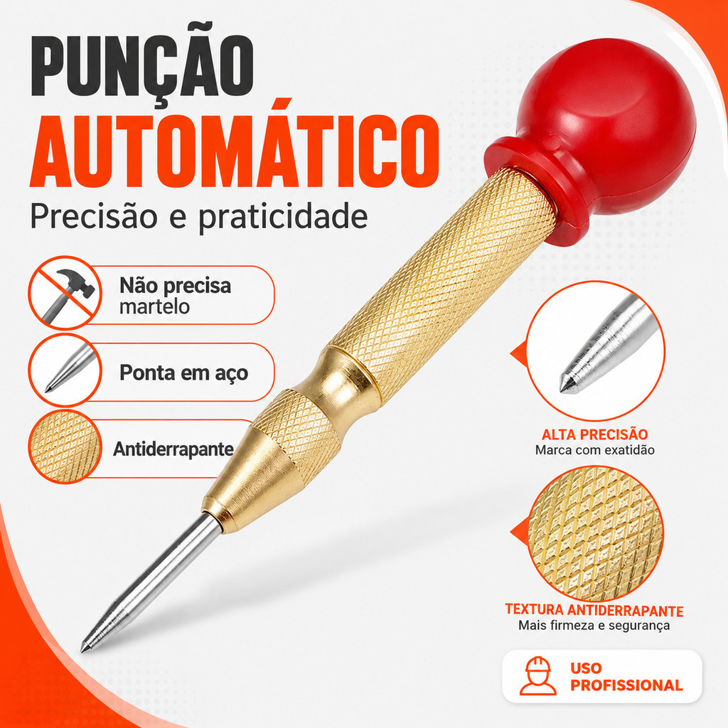 Punção Automático Marcardor de Centro Punch Mar