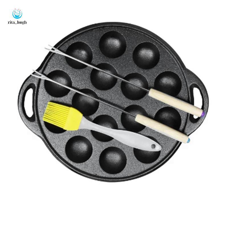 Panela Takoyaki De Ferro Fundido Com 15 Furos , Po