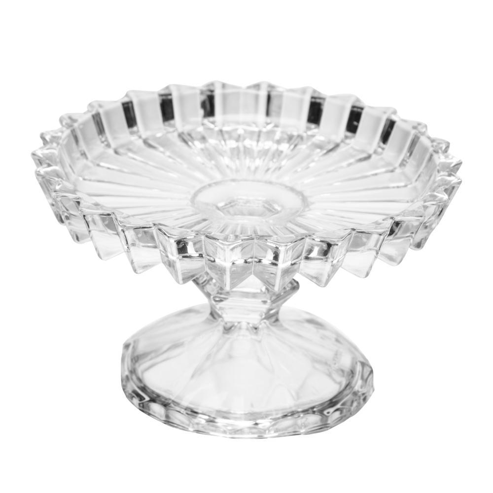 Prato com Pé para Doce Cristal Geneva 14cm Luxo &