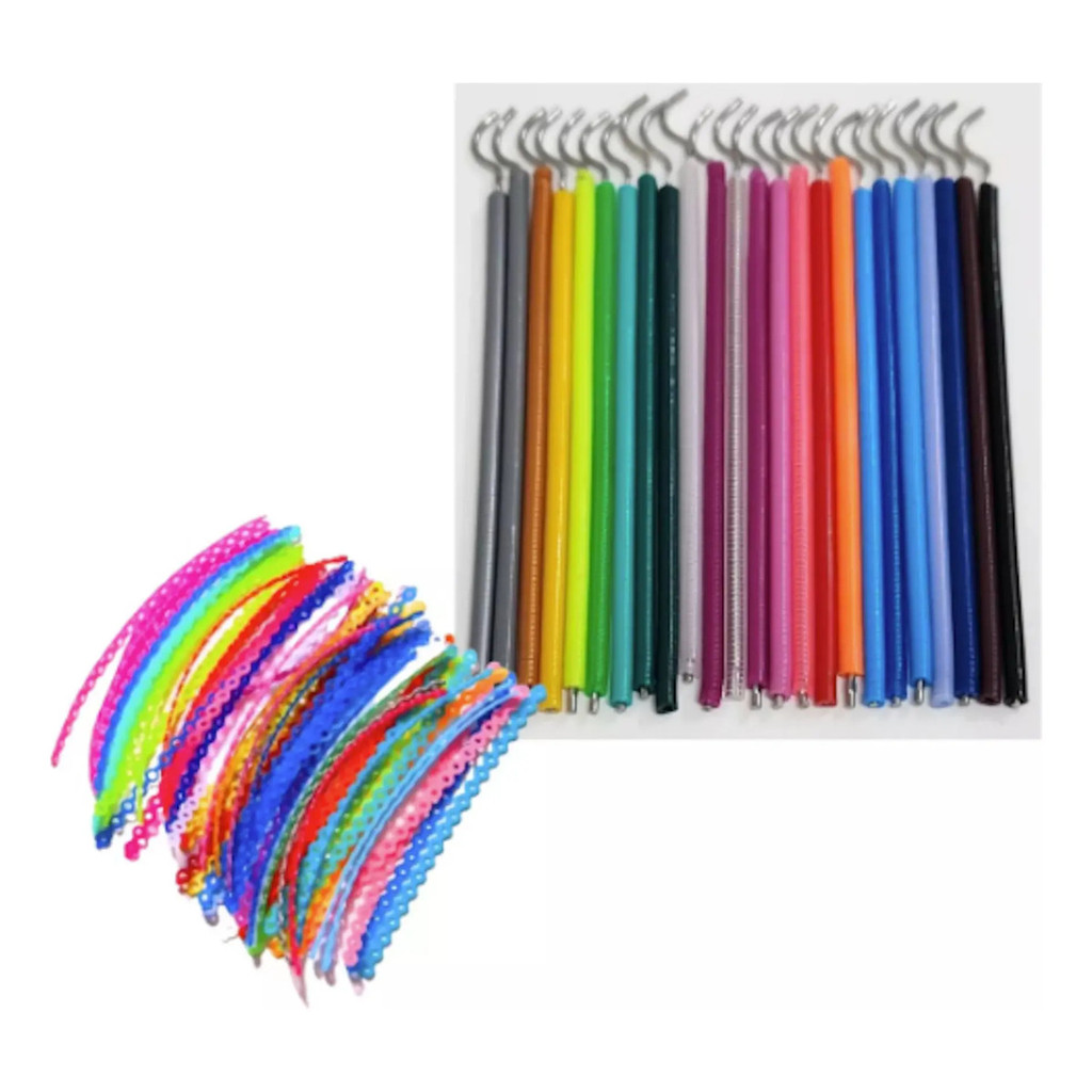 Kit 500 Borrachinhas Aparelho + 10 Trançadas (Cor