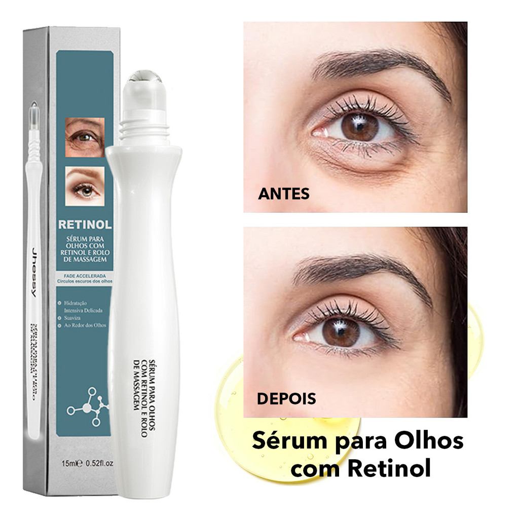 Sérum para Olhos com Retinol e Rolo de Massagem A