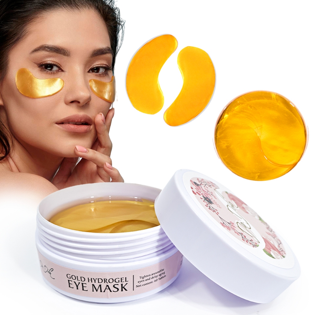 Kit 60 Pares de Máscaras de Olhos de Luxo Dourada