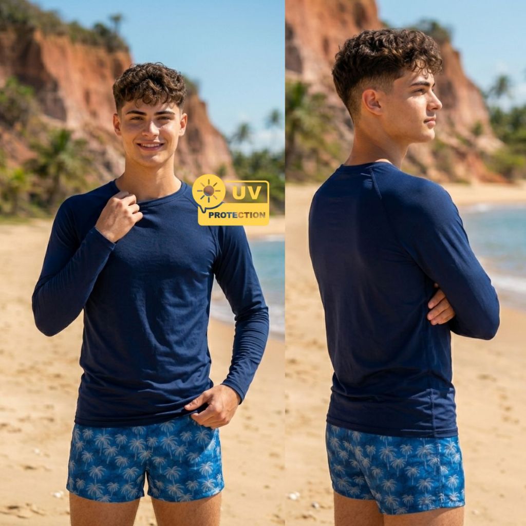 Conjunto Camiseta UV Manga Comprida e Sunga Com Co