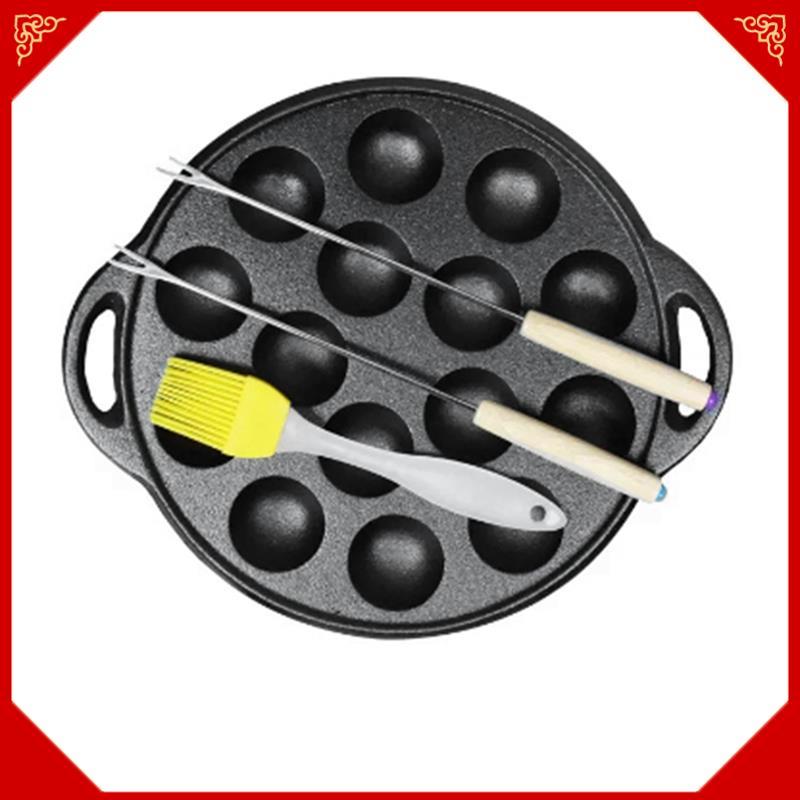 Panela Takoyaki De Ferro Fundido Com 15 Furos , Po