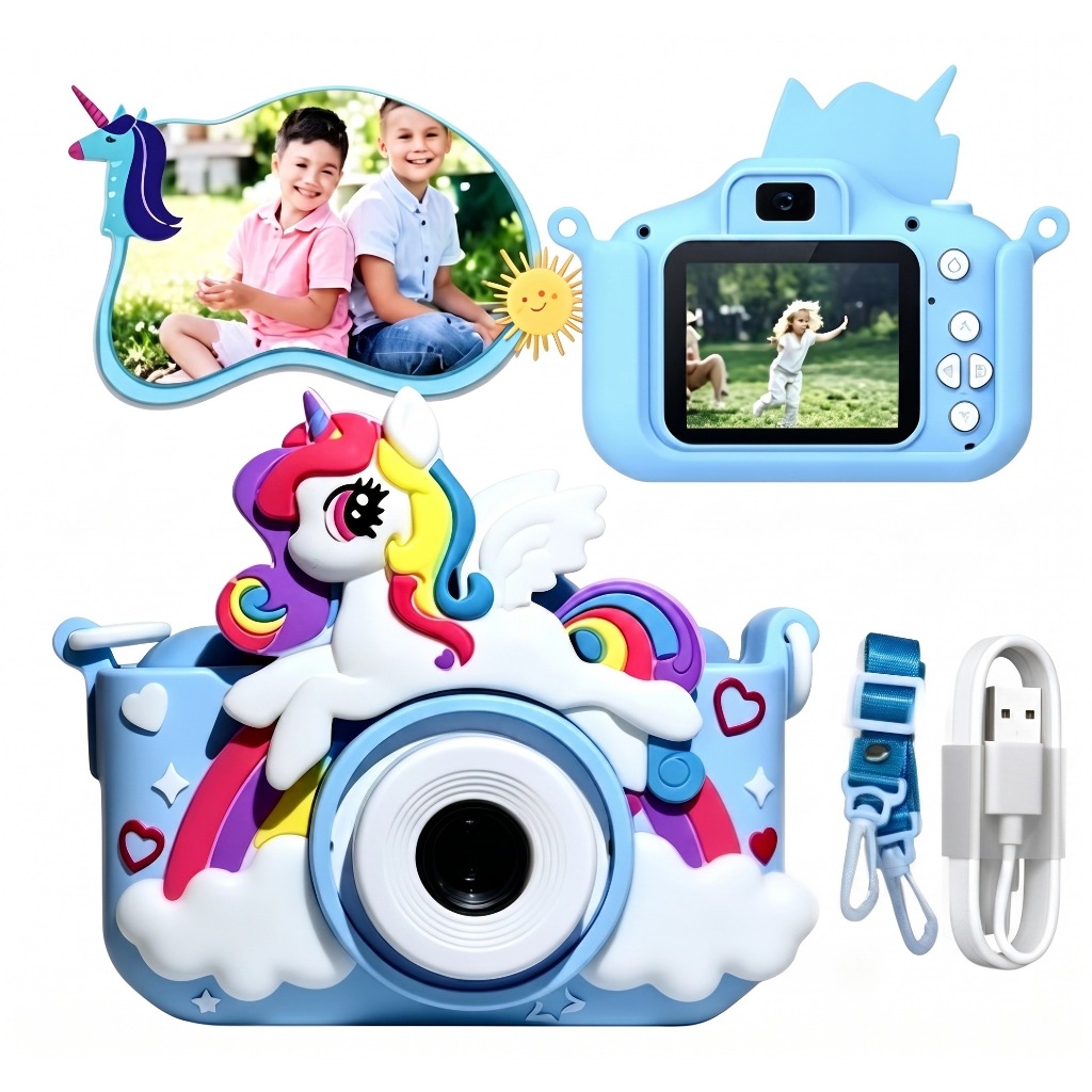 Mini Câmera Infantil Mini Recarregável Com Capa 