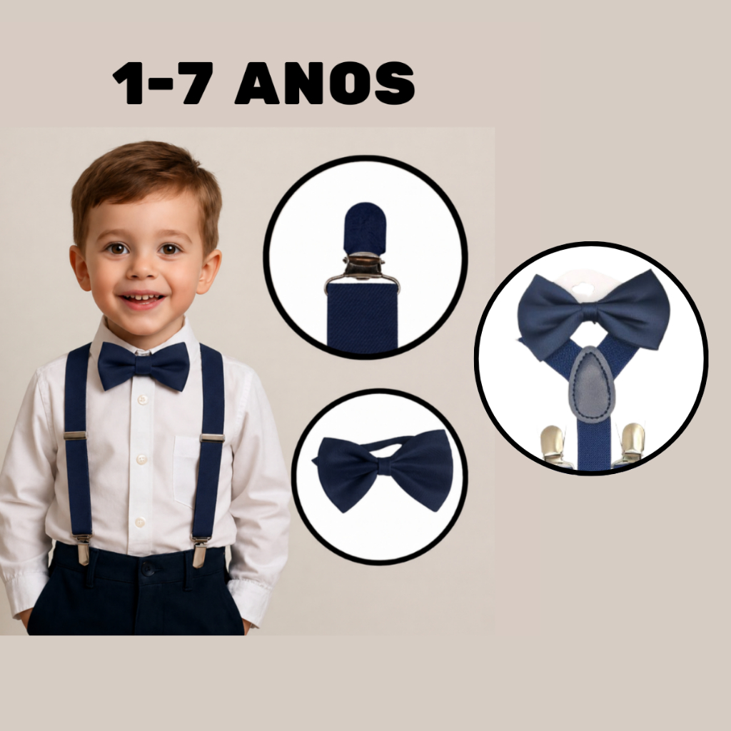 Kit Suspensório+Gravata Borboleta Ajustavel Socia