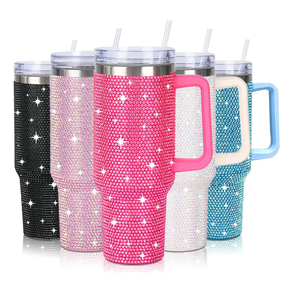 Copo Térmico Garrafa 1,2l Com Strass Brilhante Co