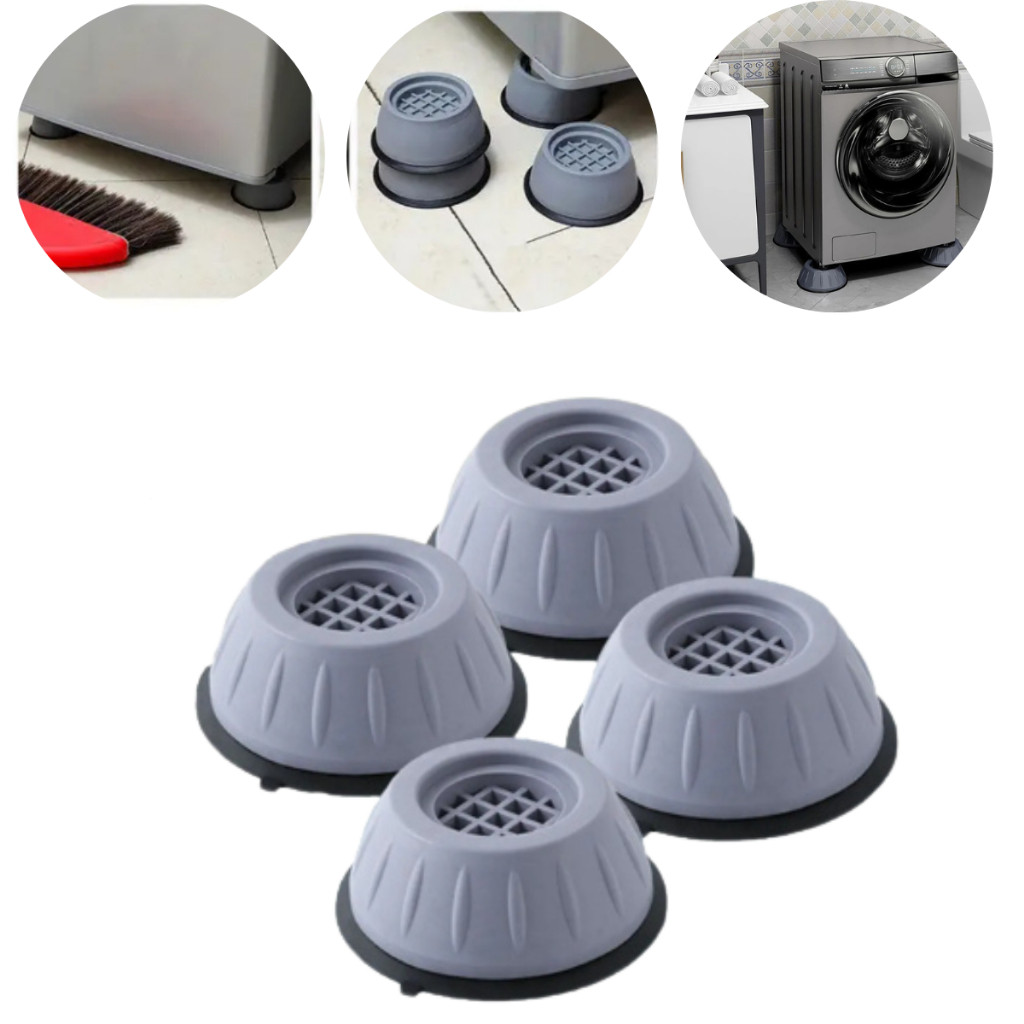 Kit Pé Nivelador Lavadora Secadora Anti Vibraçã