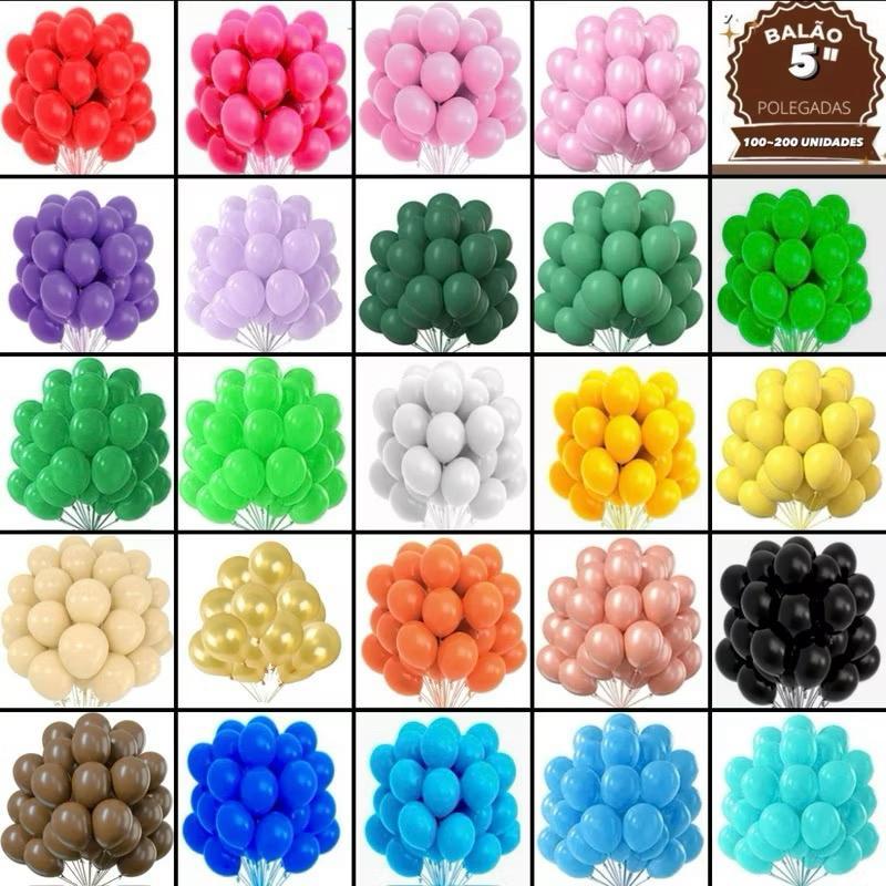 Balão Bexiga Látex Liso 5 Polegadas 50 a 200 Uni