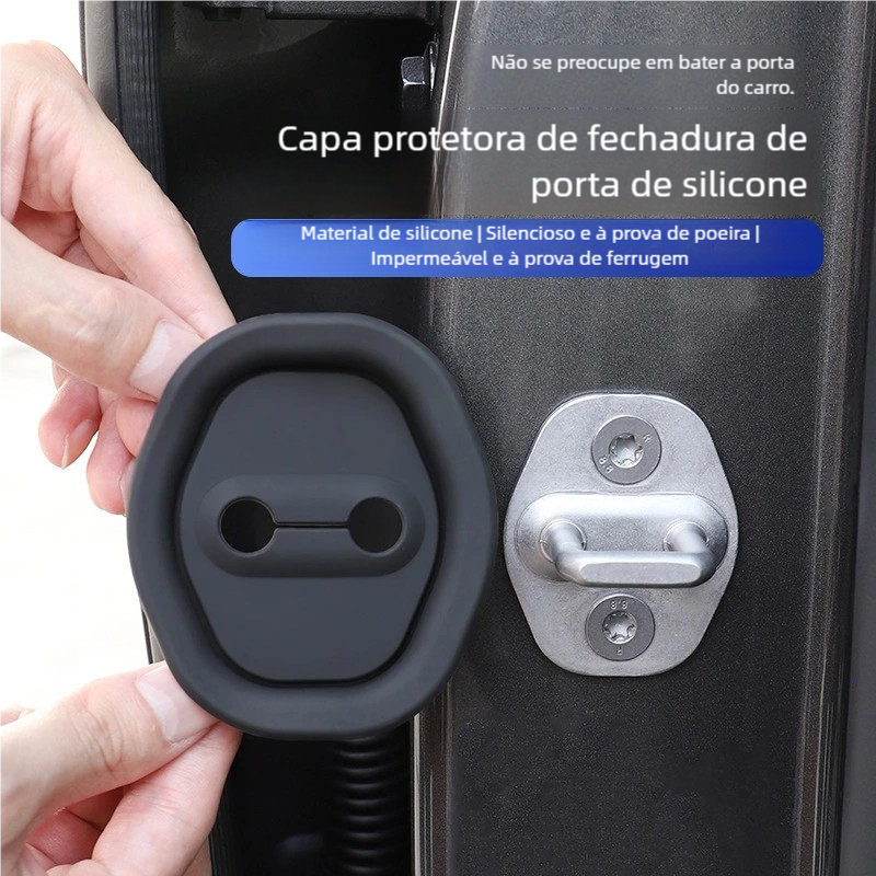 Kit de 4 peças Amortecedor de Fechadura Borracha 