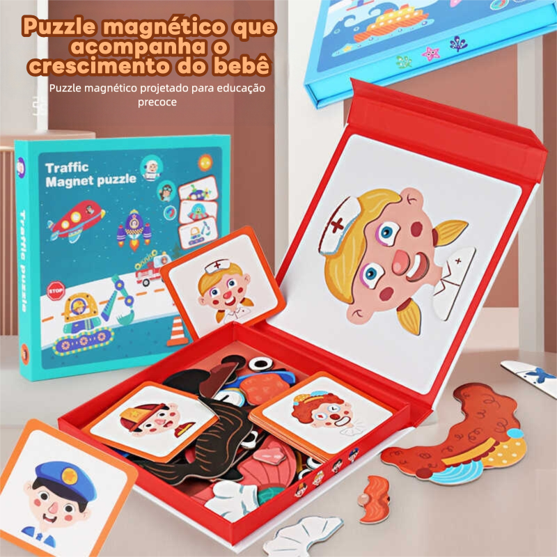 Crianças quebra-cabeça magnético diversão meni