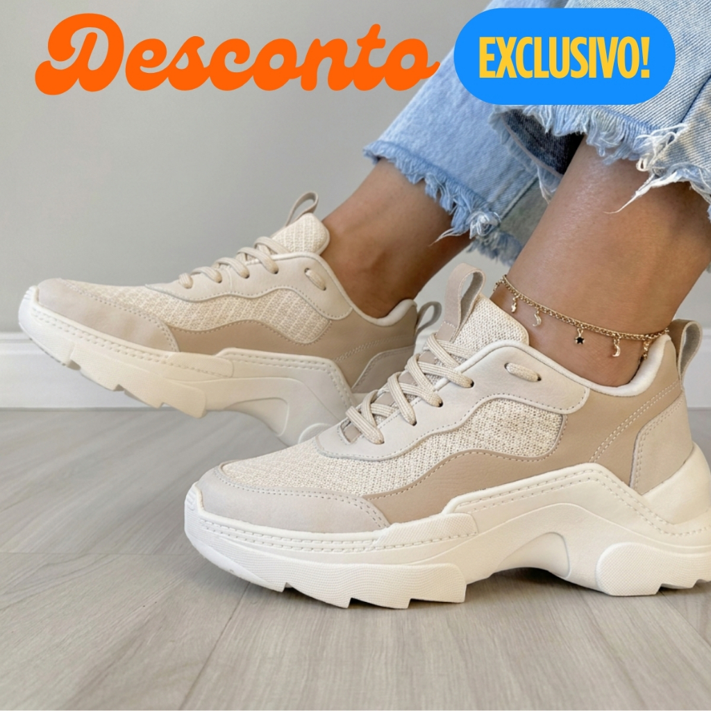 Tênis Feminino Sneaker Plataforma Confortável Tr
