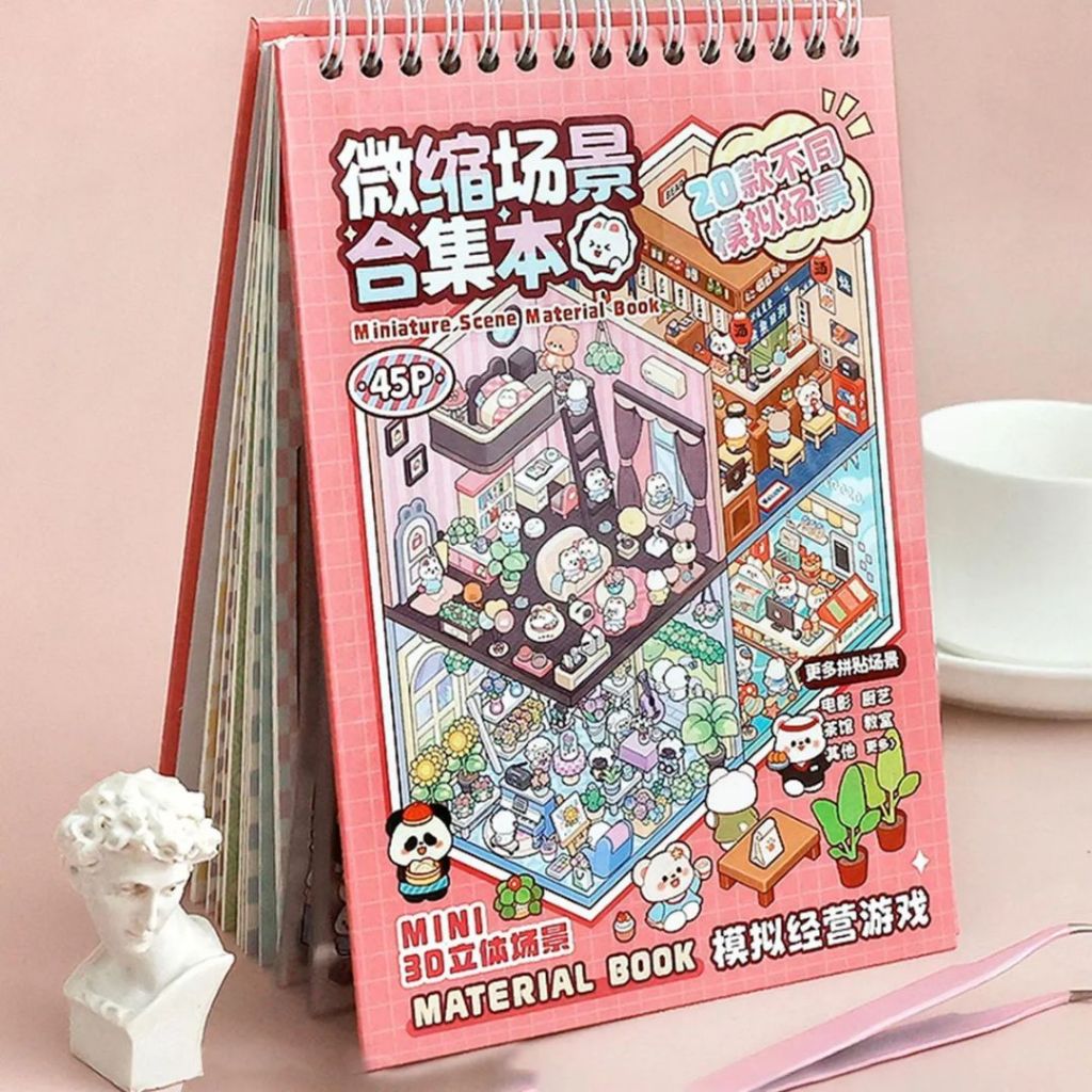 Caderno Adesivos 3d com 20 Cenários para Montar e