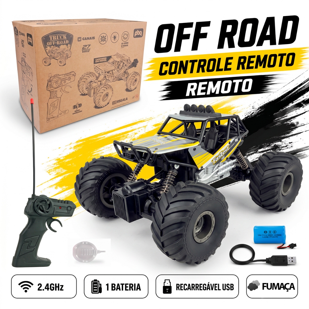 Carrinho Controle Remoto Recarregável Off Road 1:
