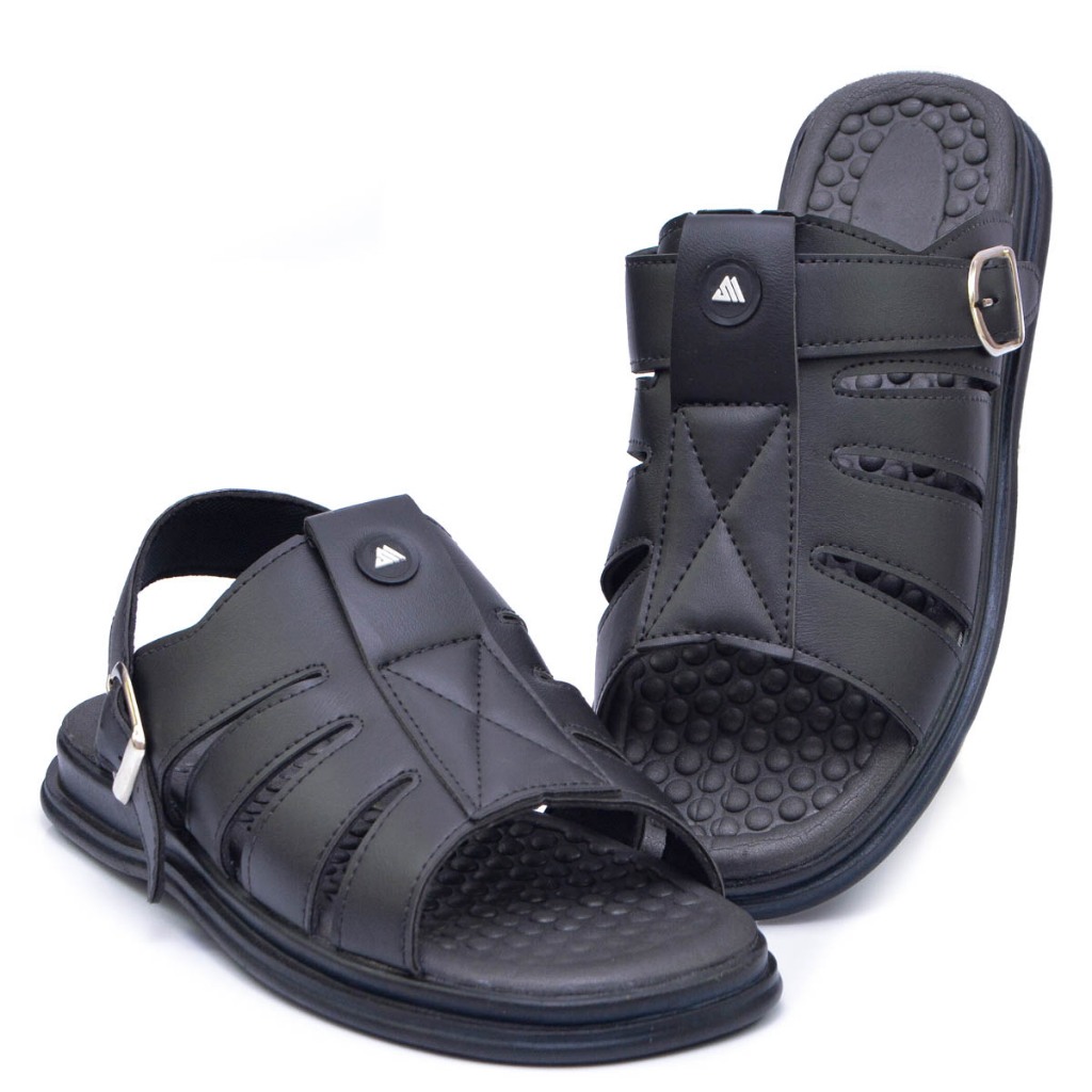 Chinela Masculina Ortopédica de Couro Ajustável 