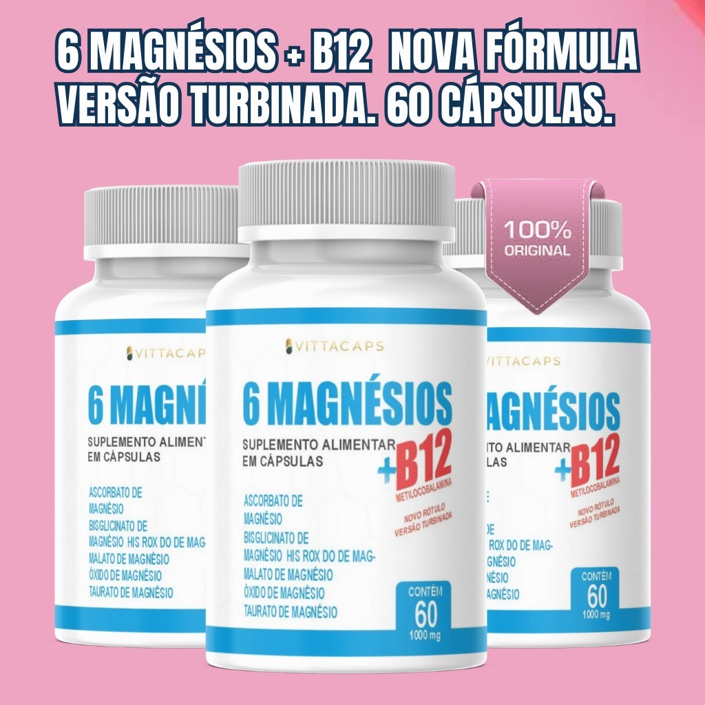 6 Magnésios + Vitamina B12 Metilcobalamina 60 Cá