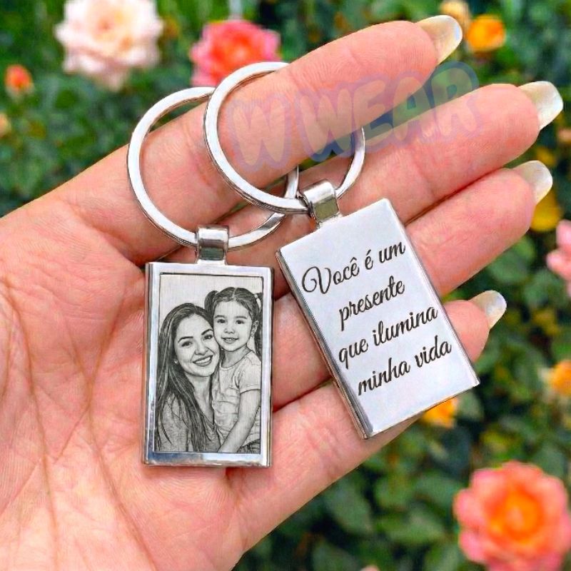Chaveiro Personalizado Com Foto Frase Gravação a