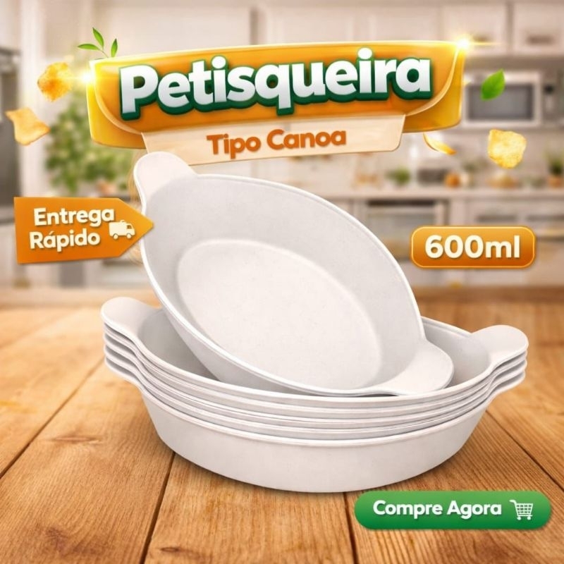 Kit 10 petisqueira barquinha canoa petiscos churra