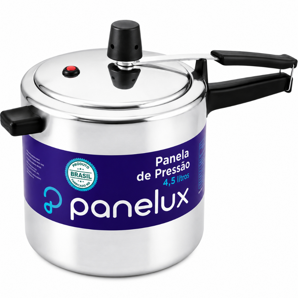 Panela de Pressão Panelux 4,5L Polida Alumínio O