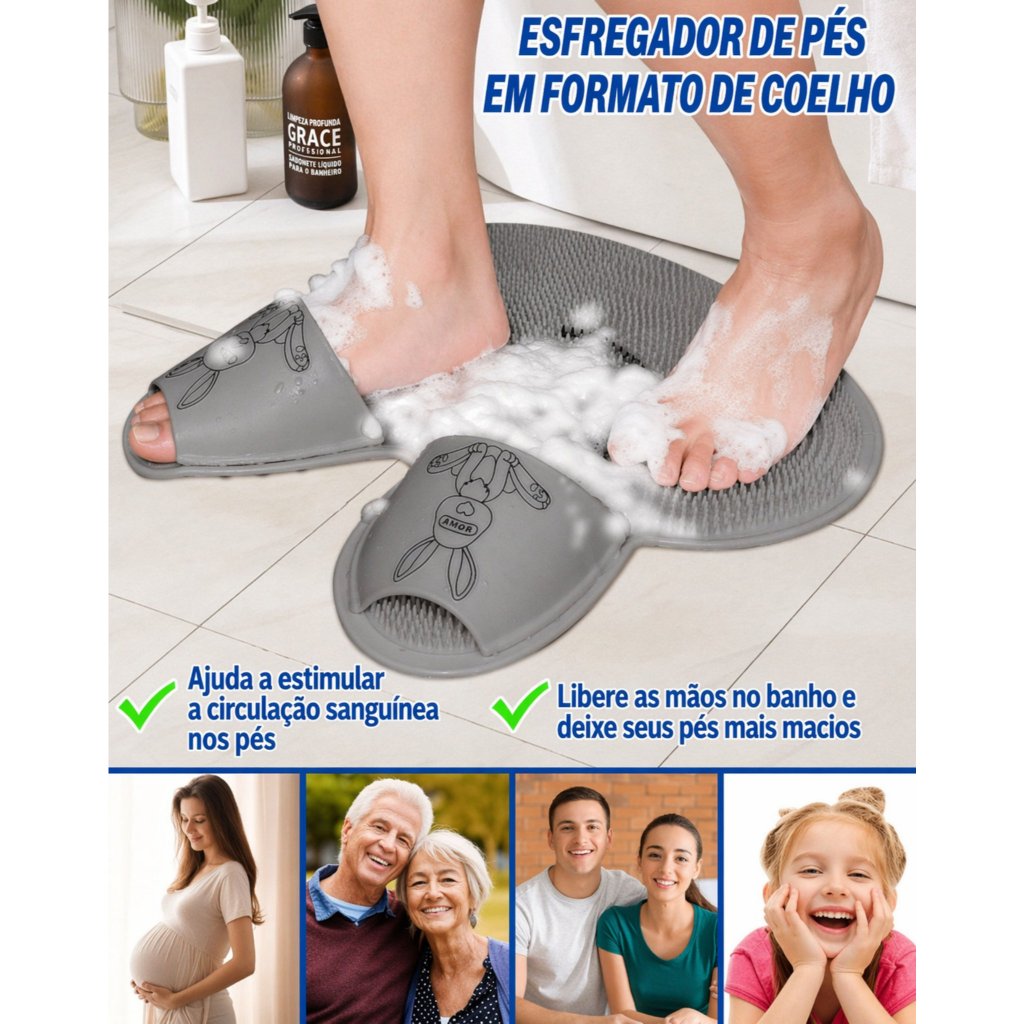 Tapete Para Box Banheiro Lava Pés Massageador Lim